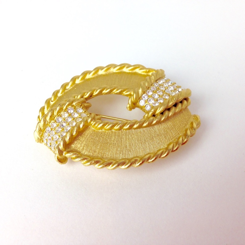 Vintage NLH Nat Landau Hyman Rhinestone Brooch Pin